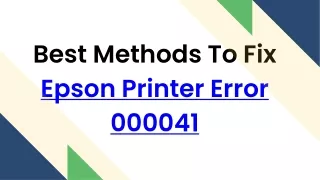 Epson Printer Error 000041: Troubleshoot Error