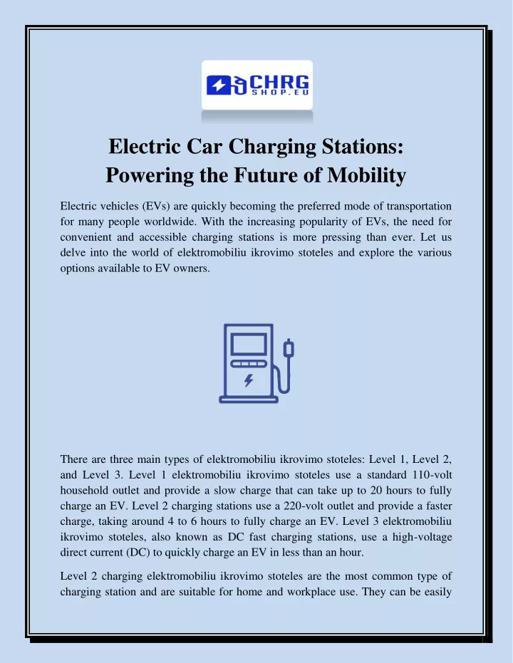 electric car charging stations powering