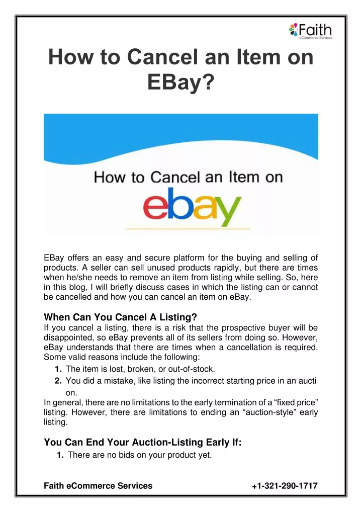 how to cancel an item on ebay