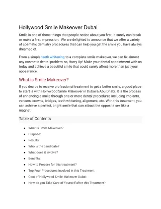 Hollywood Smile Makeover Dubai