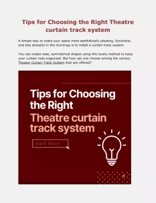 tips for choosing the right theatre curtain track