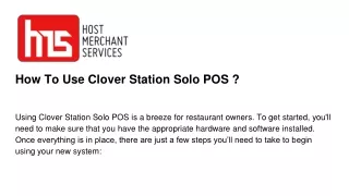 how to use clover station solo pos