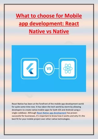 what to choose for mobile app development react