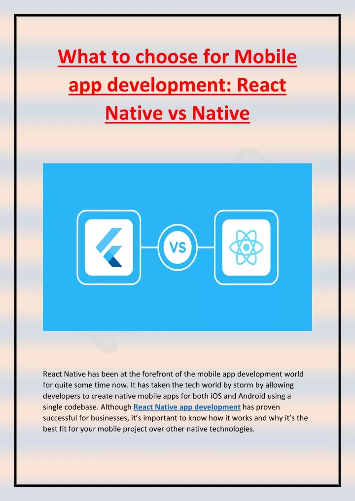 what to choose for mobile app development react