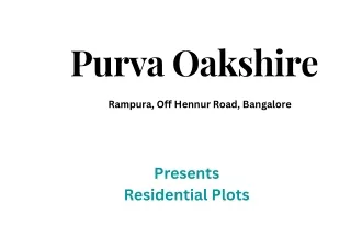 Purva Oakshire Rampura Bangalore-E-Brochure