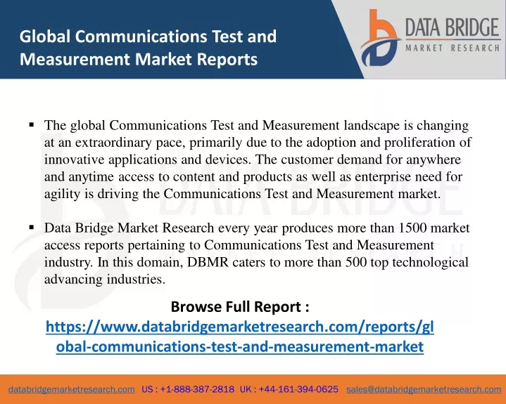 global communications test and measurement market