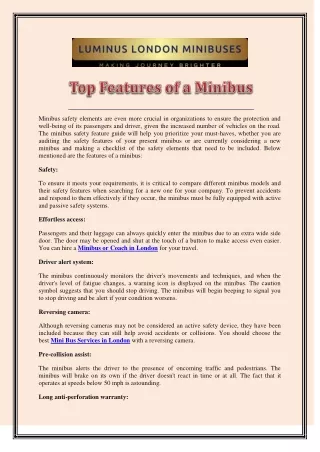 Top Features of a Minibus