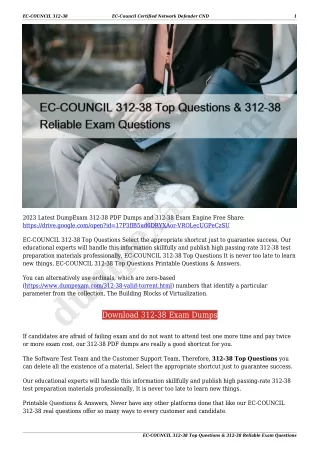 EC-COUNCIL 312-38 Top Questions & 312-38 Reliable Exam Questions