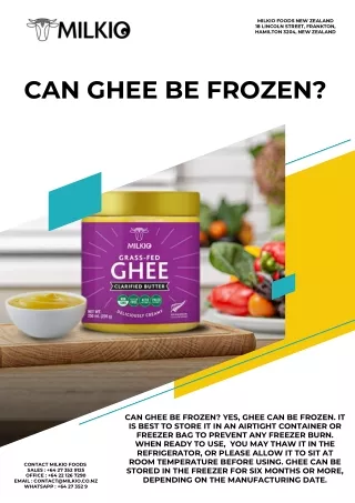 Can ghee be frozen?