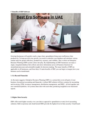 5 benefits of erp software