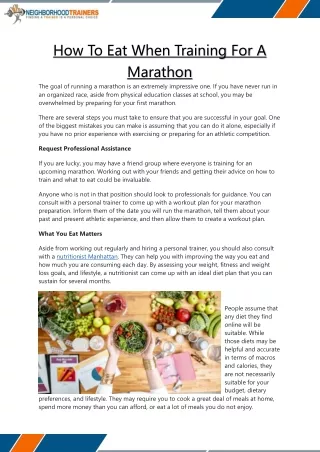 How To Eat When Training For A Marathon