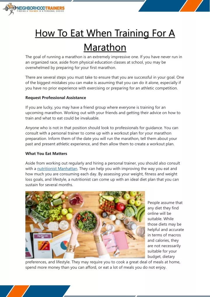 how to eat when training for a marathon the goal