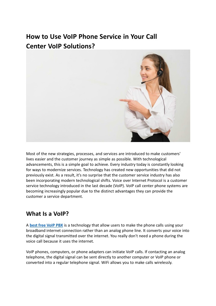 how to use voip phone service in your call center