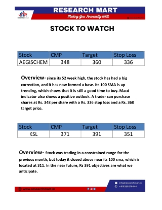 stock aegischem overview since its 52 week high