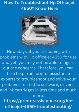How To Troubleshoot Hp Officejet 4650 Know Here
