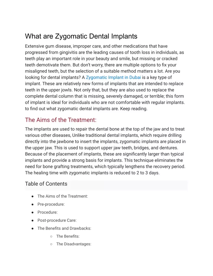 what are zygomatic dental implants