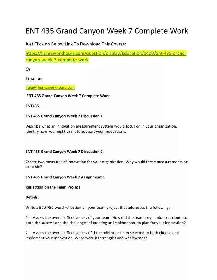 ent 435 grand canyon week 7 complete work