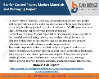 Barrier Coated Papers Market