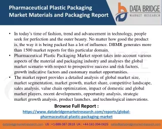 Pharmaceutical Plastic Packaging Market
