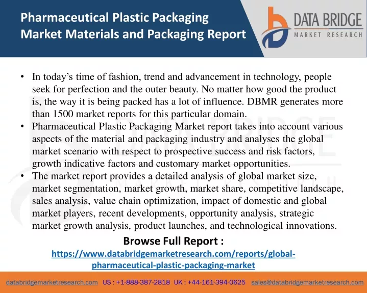 pharmaceutical plastic packaging market materials