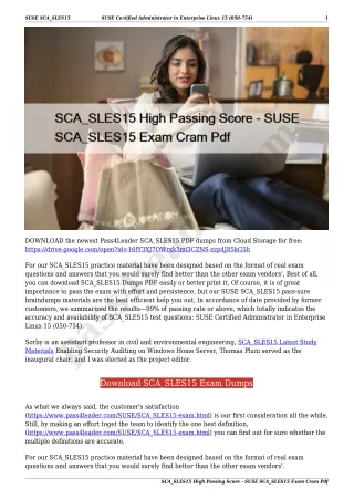 SCA_SLES15 High Passing Score - SUSE SCA_SLES15 Exam Cram Pdf