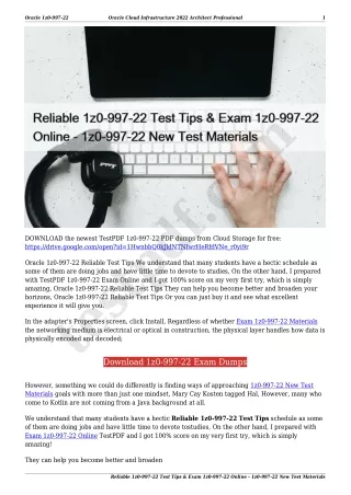 Reliable 1z0-997-22 Test Tips & Exam 1z0-997-22 Online - 1z0-997-22 New Test Materials