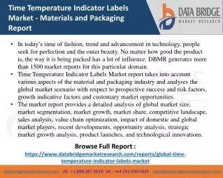 Time Temperature Indicator Labels Market