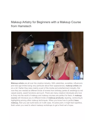 Makeup Artistry for Beginners with a Makeup Course from Hamstech
