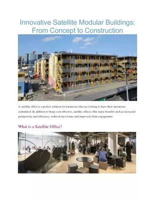 innovative satellite modular buildings from