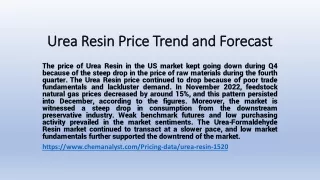 urea resin price trend and forecast