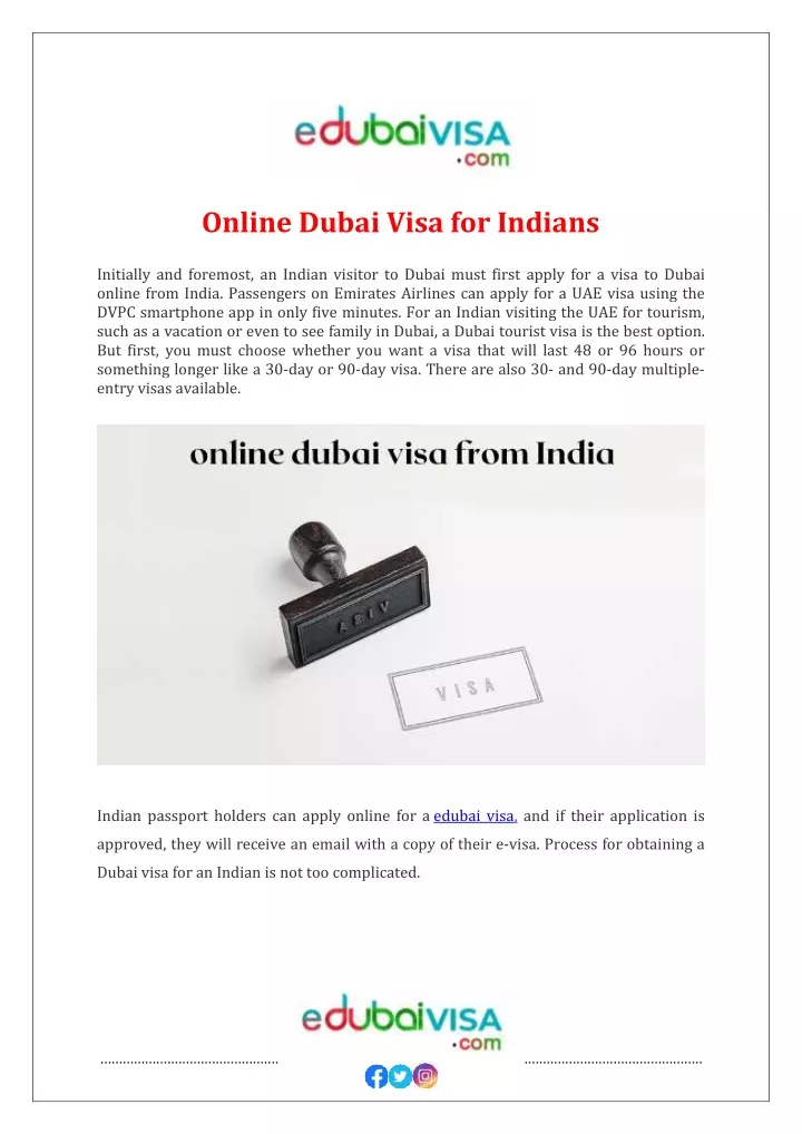 online dubai visa for indians