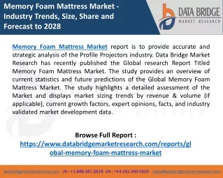 memory foam mattress market industry trends size