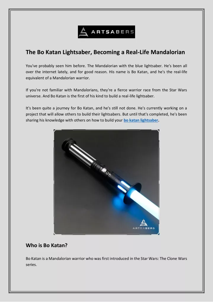 the bo katan lightsaber becoming a real life