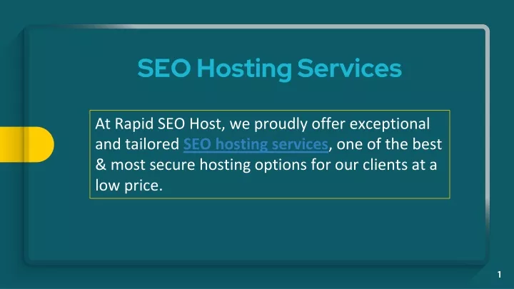 seo hosting services