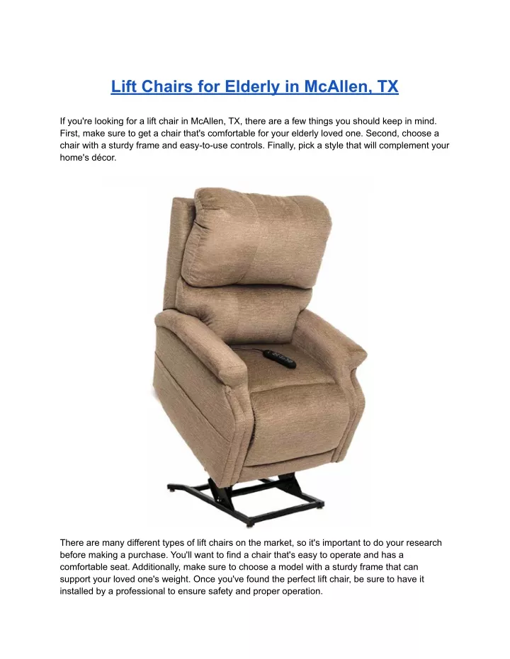 lift chairs for elderly in mcallen tx