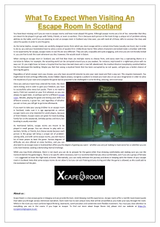 what to expect when visiting an escape room