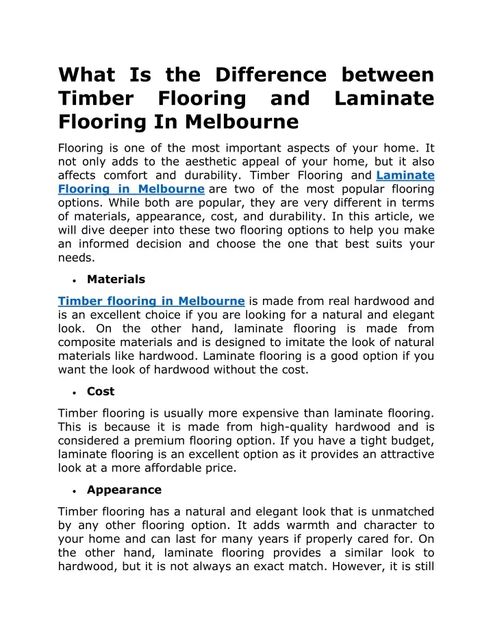 what is the difference between timber flooring