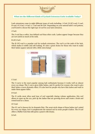what are the different kinds of eyelash extension