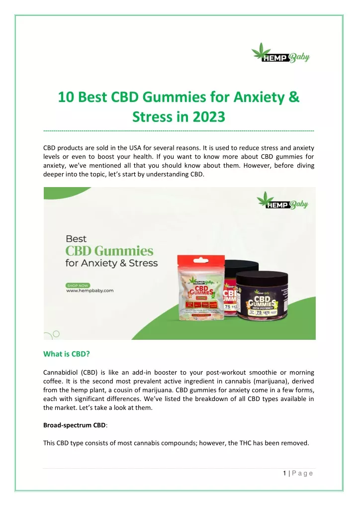 10 best cbd gummies for anxiety stress in 2023