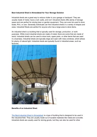 best industrial shed in ahmedabad for your