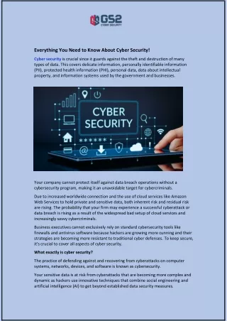 Everything You Need to Know About Cyber Security!