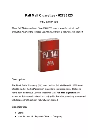 pall mall cigarettes 02785123