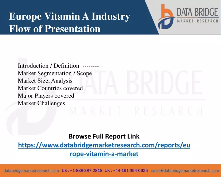 europe vitamin a industry flow of presentation