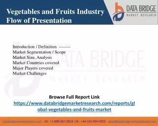 Vegetables and Fruits Industry