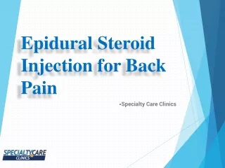 epidural steroid injection for back pain