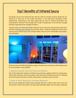 top top7 7 benefits benefits of infrared sauna