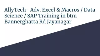 allytech adv excel macros data science