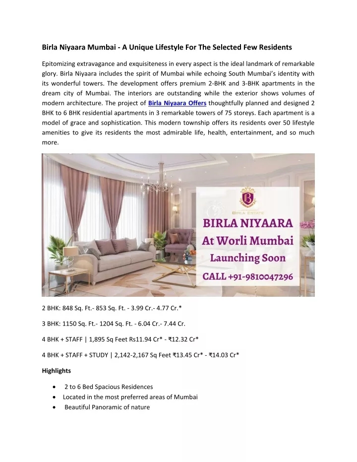 birla niyaara mumbai a unique lifestyle