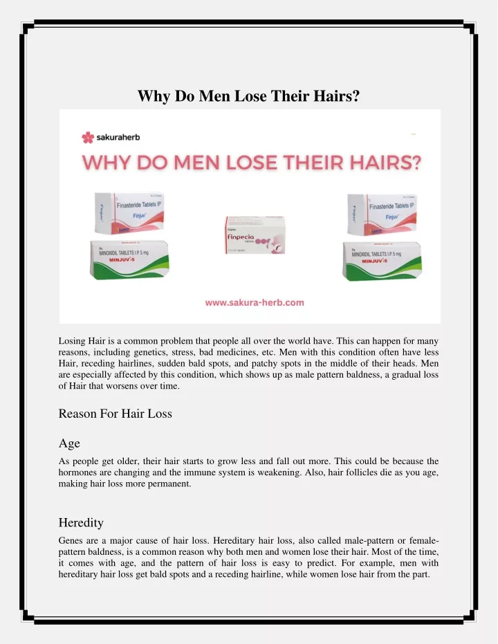 why do men lose their hairs