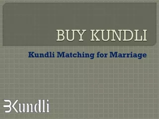 Kundli Matching for Marriage BUYKUNDLI